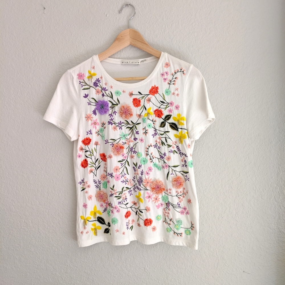 Alice and Olivia Rylyn foral tee small